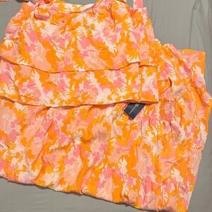 Floral Orange and Pink Dress